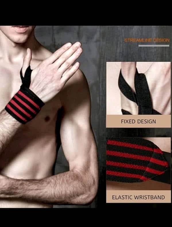 Muñequeras Vendas Elastizadas (Negro/Rojo)