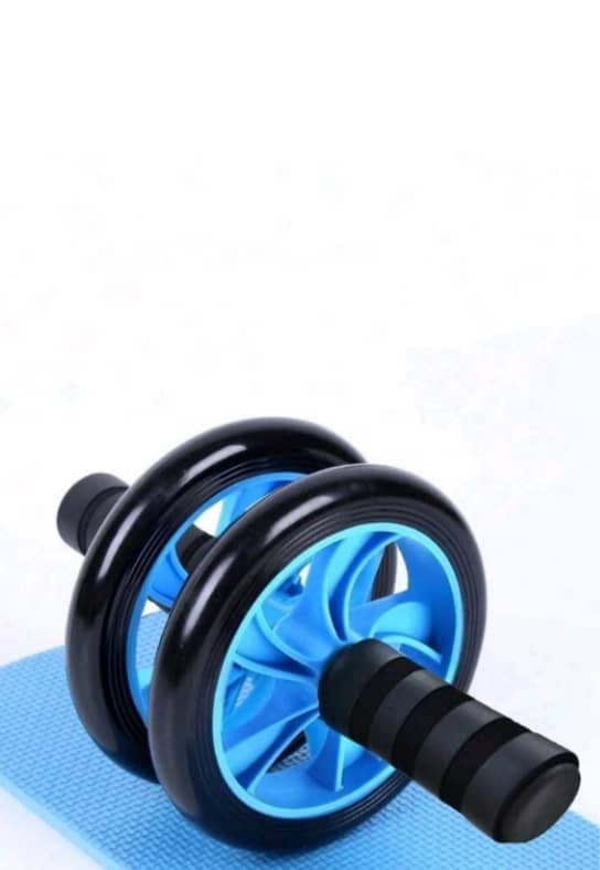 rodillo de doble rueda para abdominales (azul)