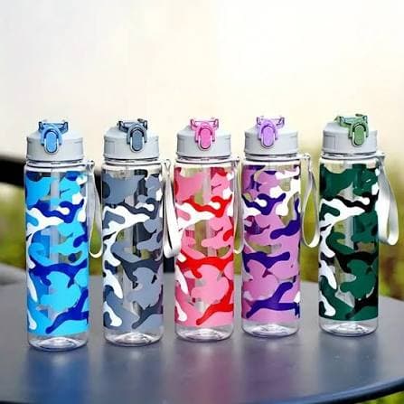 Botella de Agua Deportiva con Estampado de Camuflaje - 750 ml